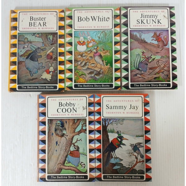 LOT OF 12 - T. W. BURGESS BEDTIME STORIES - INCL BUSTER BEAR & BOB WHITE, ETC