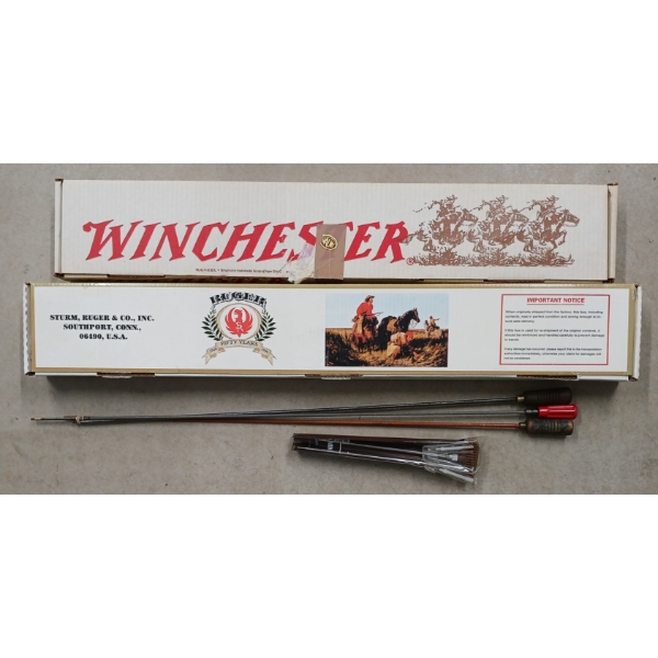 LOT OF 8 - WINCHESTER GUN BOXES & CLEANING RODS