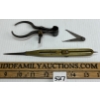 Image 2 : LOT OF 3 - ENGLISH VICTORIAN BRASS/STEEL COMPASS & CALIPERS