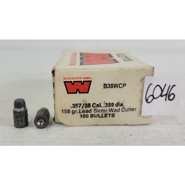 BULLETS: 100X WINCHESTER .357/38CAL - 158GR 