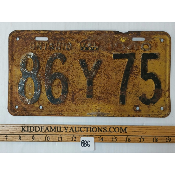 1940 ONTARIO LICENSE PLATE