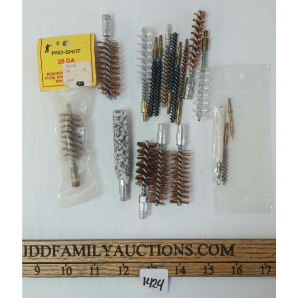QTY OF CLEANING MOPS & BORE BRUSHES - .410GA, .20GA & .17CAL