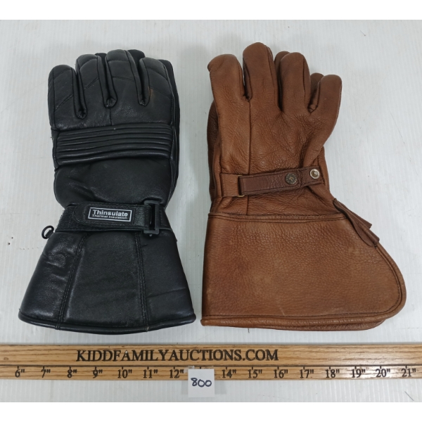 LOT OF 2 - PAIRS OF LEATHER GLOVES - INCL THINSULATE & HIDES IN HAND