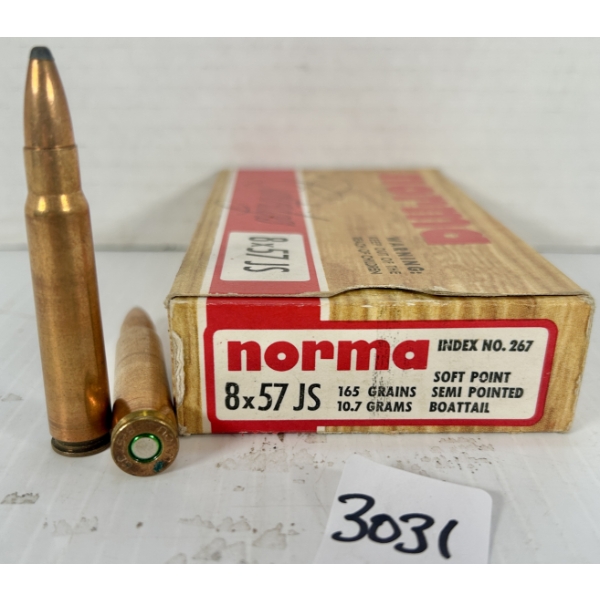 AMMO: 17X NORMA 8MM MAUSER 165GR. SP 