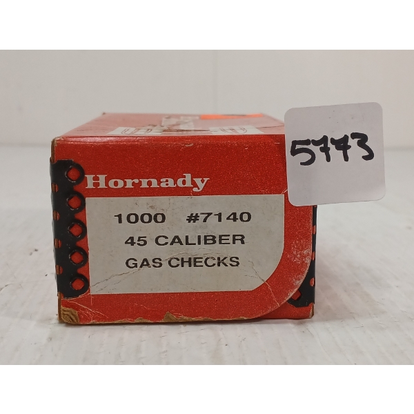 GAS CHECKS: 1000X HORNADY .45 GAS CHECKS - SEALED