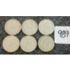 Image 2 : LOT OF 6 - 1968 CDN 25 CENT COINS