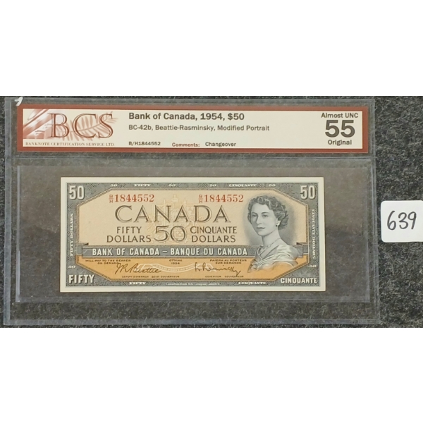 1954 CDN $50 BANKNOTE - BCS GRADED