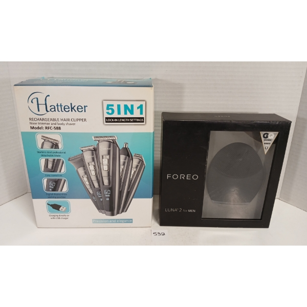 LOT OF 2 - FOREO & HATTEKER MEN'S HAIR TRIMMERS ( P20059087 & P21085179 )