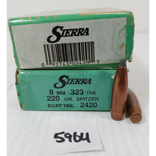 AMMO: 100X SIERRA 8MM - 220GR - SPITZER - BT 