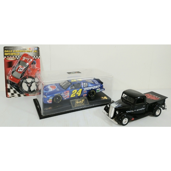 LOT OF 3 - ACTION DIECAST MAG TOOLS STOCK CAR, DALE EARNHARDT JR REMOTE CONTROL & REVELL 24 DUPONT