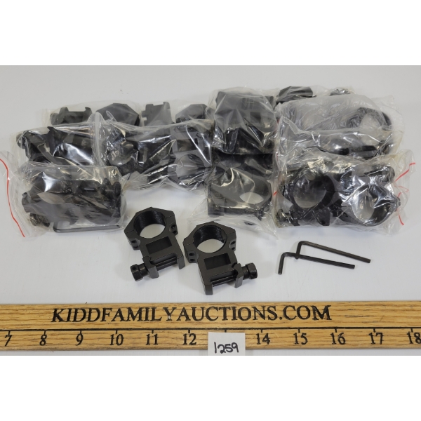 LOT OF 12 - PAIRS OF SCOPE RINGS - INCL 1IN HIGH