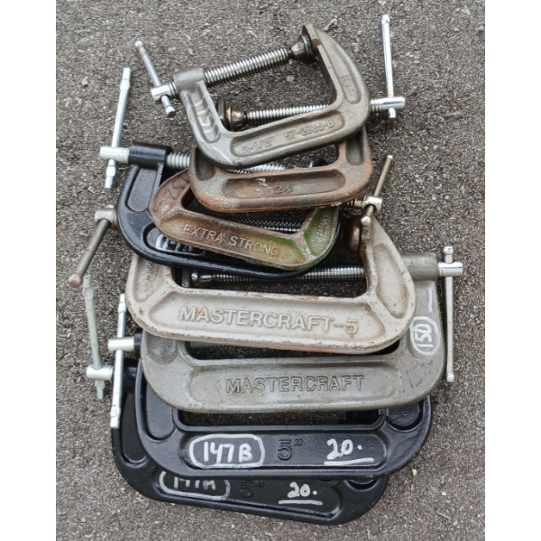 LOT OF 8 - C-CLAMPS