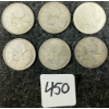 Image 1 : LOT OF 6 - 1942-1968 CDN 25 CENT COINS