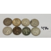 Image 2 : LOT OF 8 - CDN 25 CENT PCS - INCL SILVER PCS