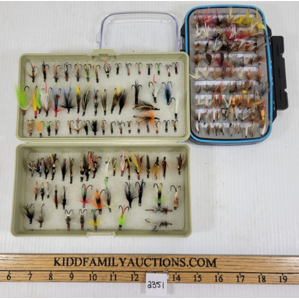 LOT OF 2 - FLY FISHING LURES - IN CASES