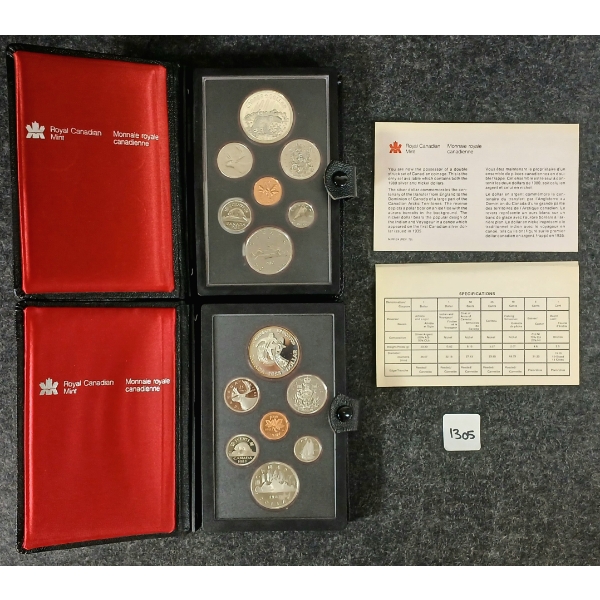 LOT OF 2 - 1980 & 1983 RCM UNCIRCULATED DOUBLE DOLLAR PROOF SETS