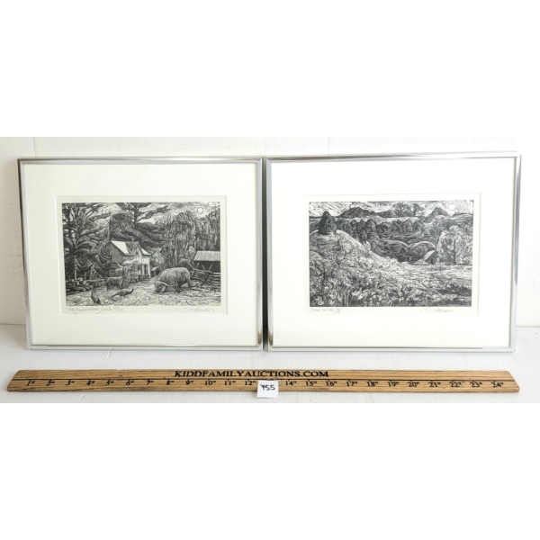 LOT OF 2 - "OVER THE HILL" & "THE FENCEBUILDER'S YARD" BY ROSEMARY ELIZABETH KILBOURNE