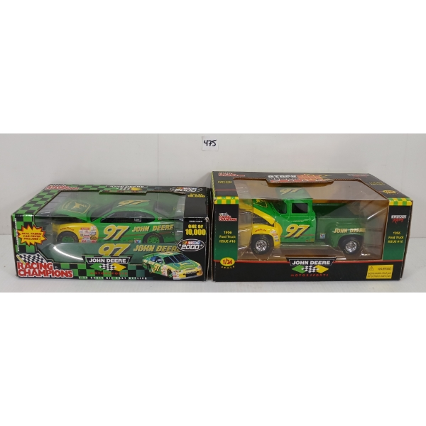 LOT OF 2 - RACING CHAMPIONS JOHN DEERE VEHICLES