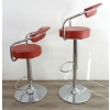 Image 4 : LOT OF 2 - RED FAUX LEATHER BAR STOOLS