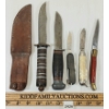 Image 1 : LOT OF 5 - FOLDING & HUNTING KNIVES - LAMOUCHE, R.H., ETC