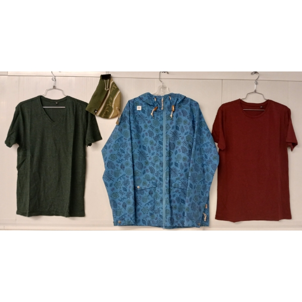 LOT OF 4 - POLER MEN'S MEDIUM VAGABOND JACKET, ALLDAY SHIRTS & DEUS HAT