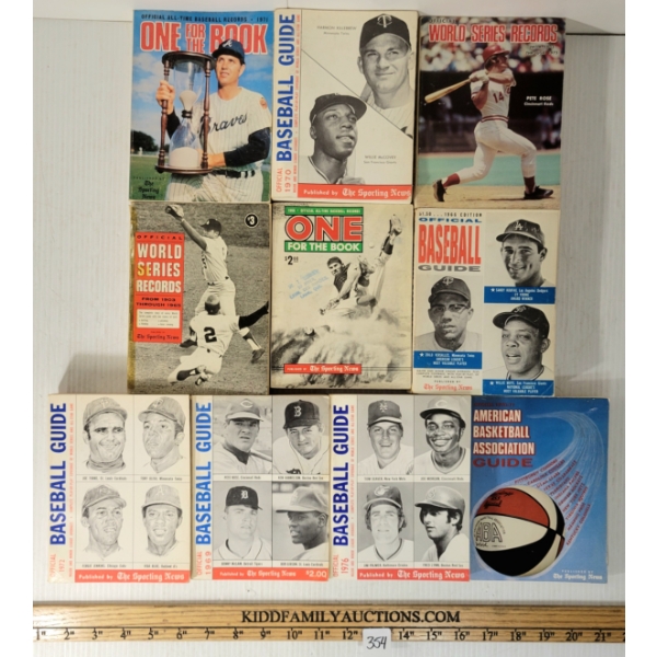 LOT OF 10 - OFFICIAL BASEBALL GUIDES