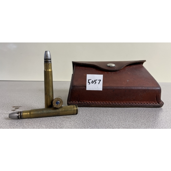 AMMO: 20X .375 H&H IN LEATHER CASE - RELOADS