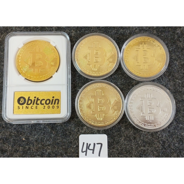 LOT OF 5 - 2013 BITCOIN .999 FINE COPPER MEDALLIONS