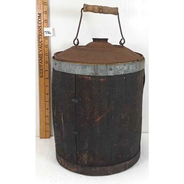 WOODEN WRAPPED OIL CAN