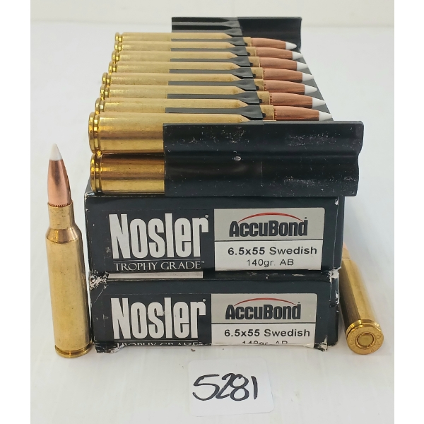 AMMO: 40X NOSLER TROPHY GRADE 6.5X55SWEDISH - 140GR - A.B.