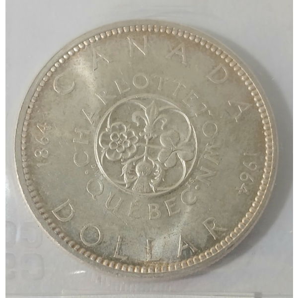 1964 CDN SILVER DOLLAR - CCCS GRADED
