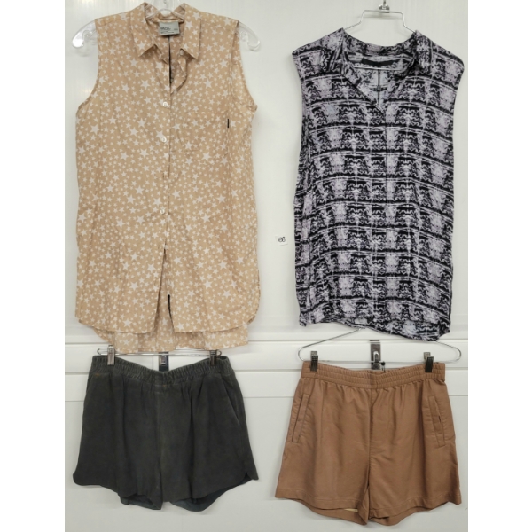 LOT OF 4 - WOMEN'S MINIMUM & WESC SLEEVELESS TOPS & SHORTS - TRIBAN & WIVI TOP & ALIVA & JUDI SHORTS