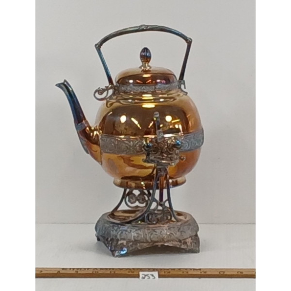 MIDDLETOWN SILVER PLATED SPIRIT TEA KETTLE ON STAY-WARM STAND