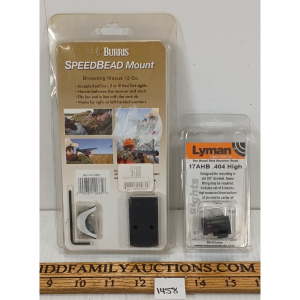 LOT OF 3 - BURRIS & LYMAN MOUNTS - INCL BROWNING MAXUS 12GA 
