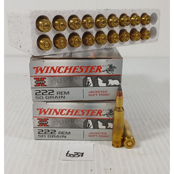 AMMO: 40X WINCHESTER SUPER X .222 REM - 50GR - JSP