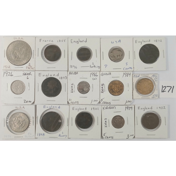 LOT OF 15 - MISC WORLD COINS