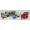 Image 1 : LOT OF 3 - TONKA PRESSED STEEL CAR HAULER, JEEP PICKUP & FARM TRAILER