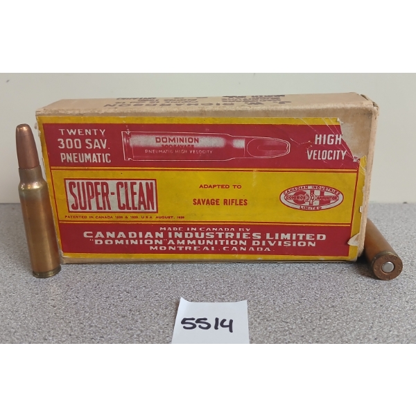 AMMO: 20X DOMINION PNEUMATIC .300 SAV - COLLECTIBLE BOX 