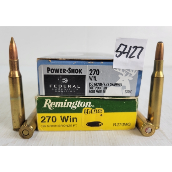 AMMO: 40X FEDERAL & REMINGTON .270WIN - 130 & 150GR
