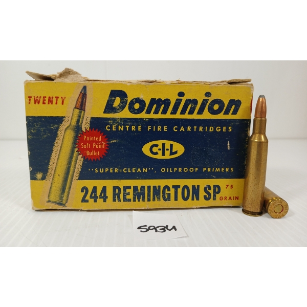 AMMO: 19X CIL DOMINION .244 REMINGTON - 75GR - SP