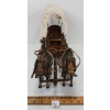 Image 3 : FOLK ART COVERED WAGON W/ DRAW HORSES