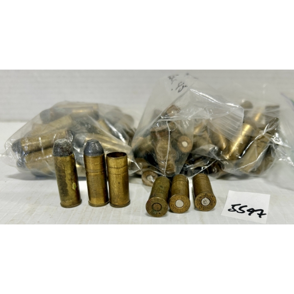 AMMO/BRASS: APPROX 40X LIVE & 30X BRASS .45 COLT