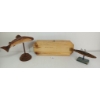 Image 2 : LOT OF 3 - FOLK ART WOOD FISH CARVINGS - JC HIGGINS