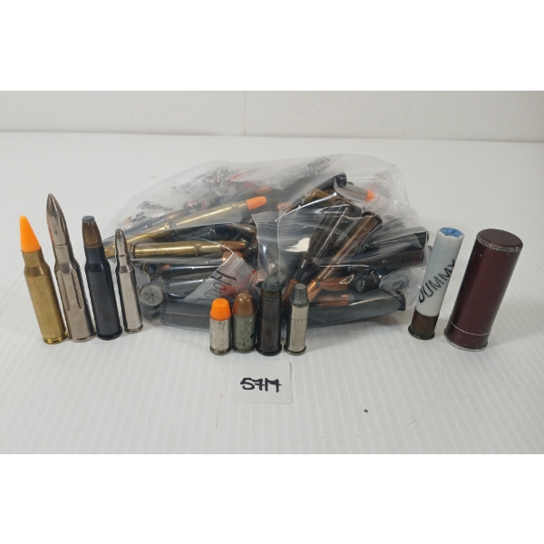 DUMMIES: QTY OF MIXED CARTRIDGES - INCL .308 WIN, .30-30 WIN, .356 WIN, ETC