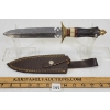 Image 1 : UNMARKED DAMASCUS HUNTING DAGGER W/ SHEATH