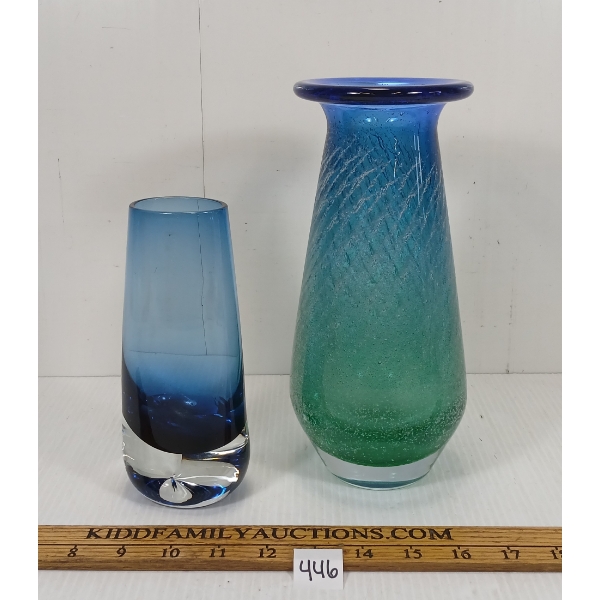LOT OF 2 - JAROSLAV SVOBODA (?) FISH SCALE VASE & DECORATIVE VASE