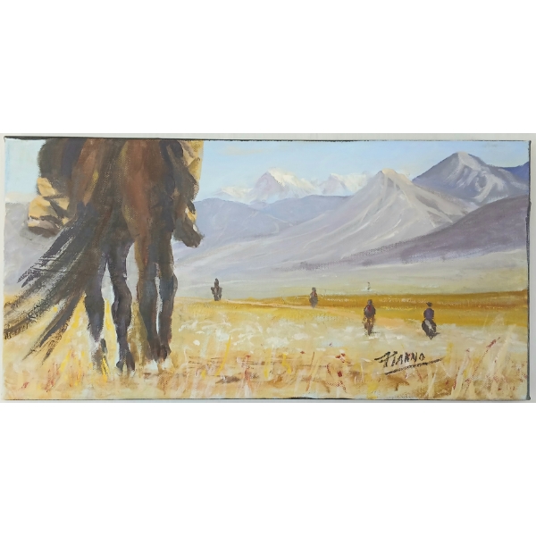 WESTERN SCENE - SIGNED - ACRYLIC ON CANVAS