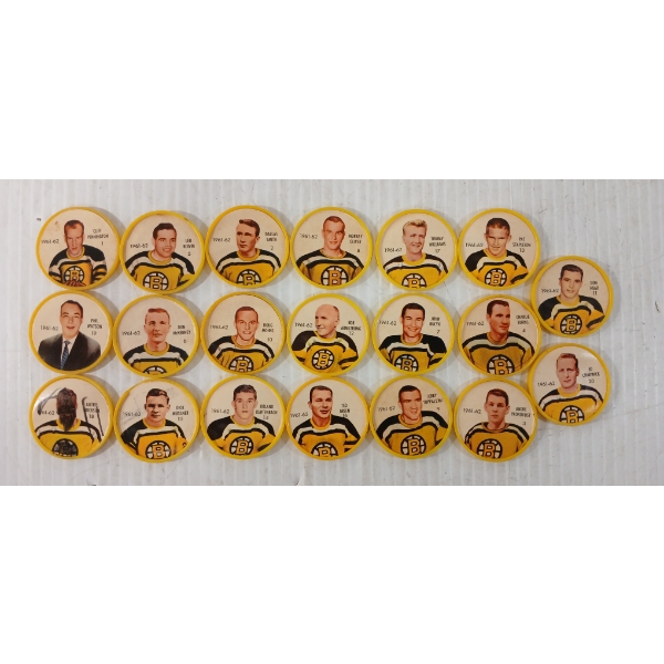 LOT OF 19 - 1961-1962 BOSTON BRUINS SHIRRIFF HOCKEY COINS