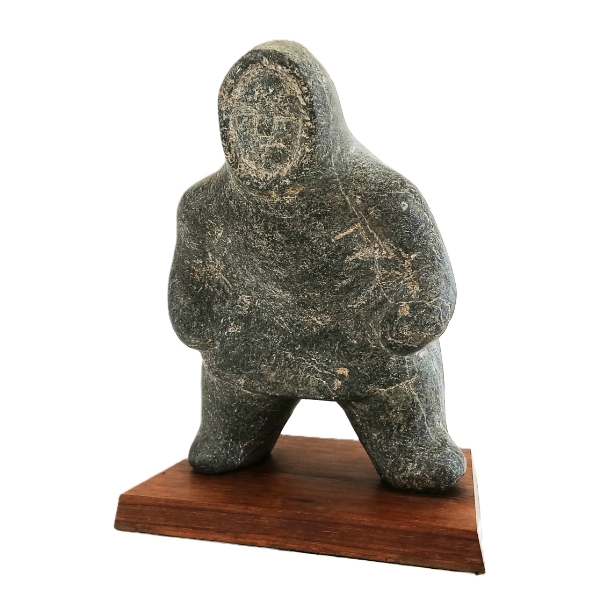 STANDING MAN BY DAVID IQUTAAQ (1929 - 1984) - STONE
