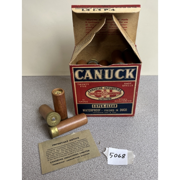 AMMO: 25X WARTIME - CIL CANUCK 16 GA - 1OZ #6